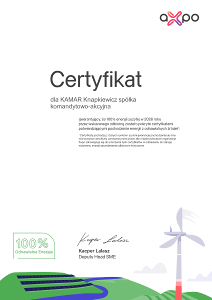 Certyfikat klasy szczelności IP